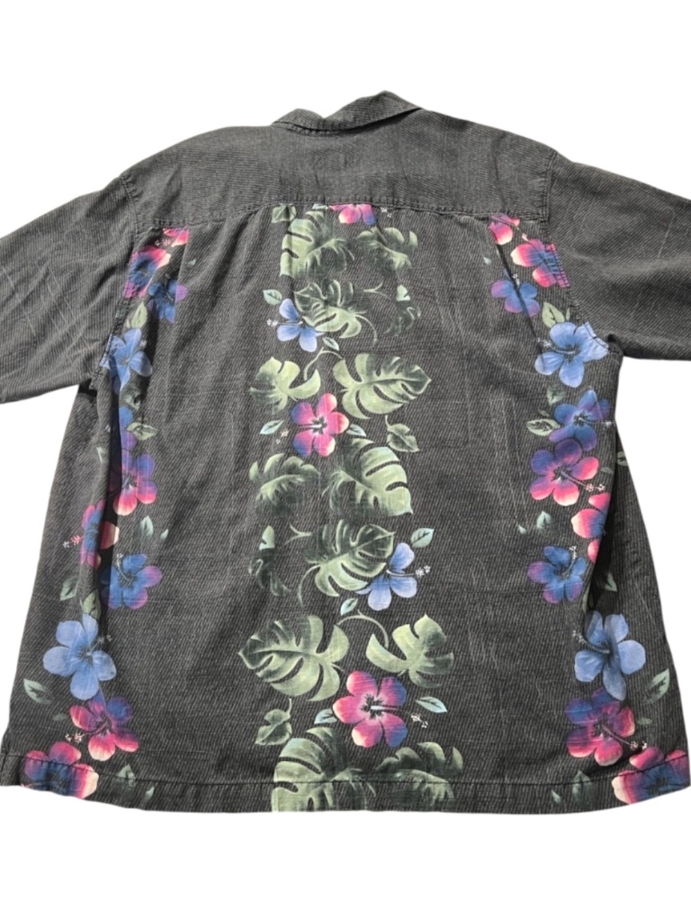 Tommy Bahama Men's Tropical Palm Hibiscus Flower Summer Holiday Button Up Shirt - Picture 4 of 8